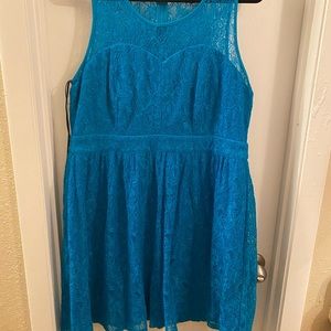 Blue Lace Sweetheart Dress